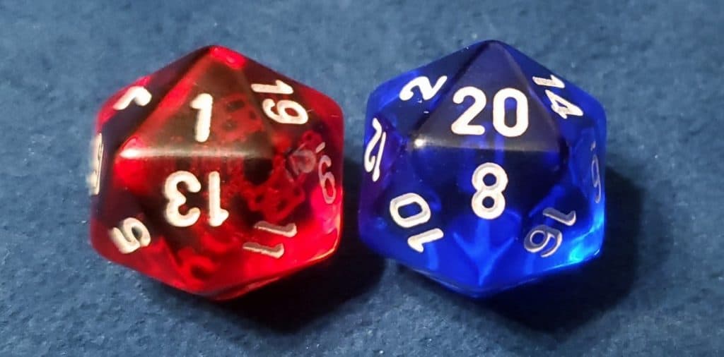 1 and 20 dice