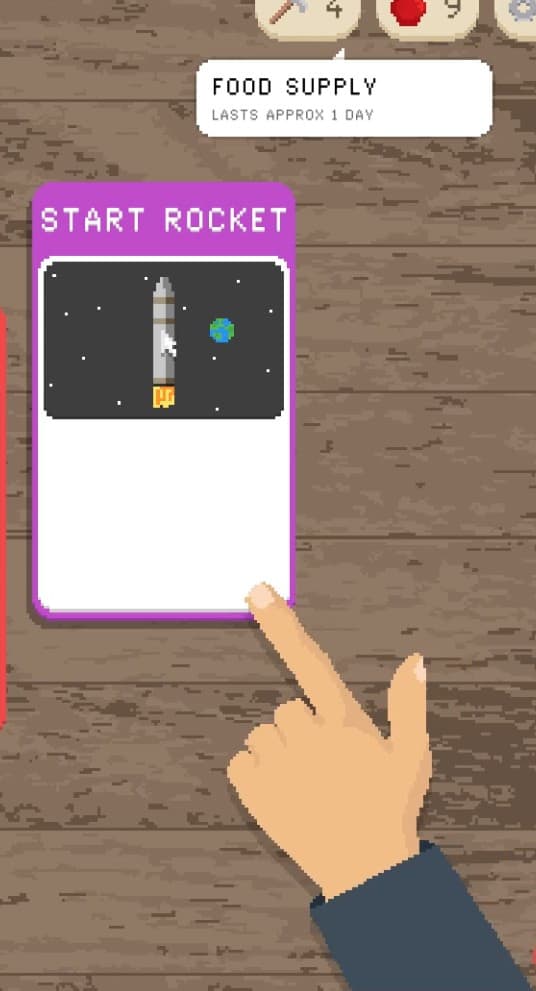 Start rocket button video game