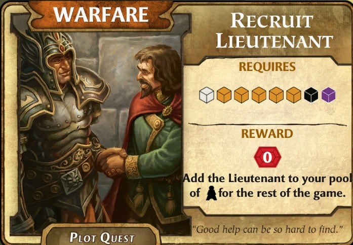 Recruit Lieutenant LOW plot quest