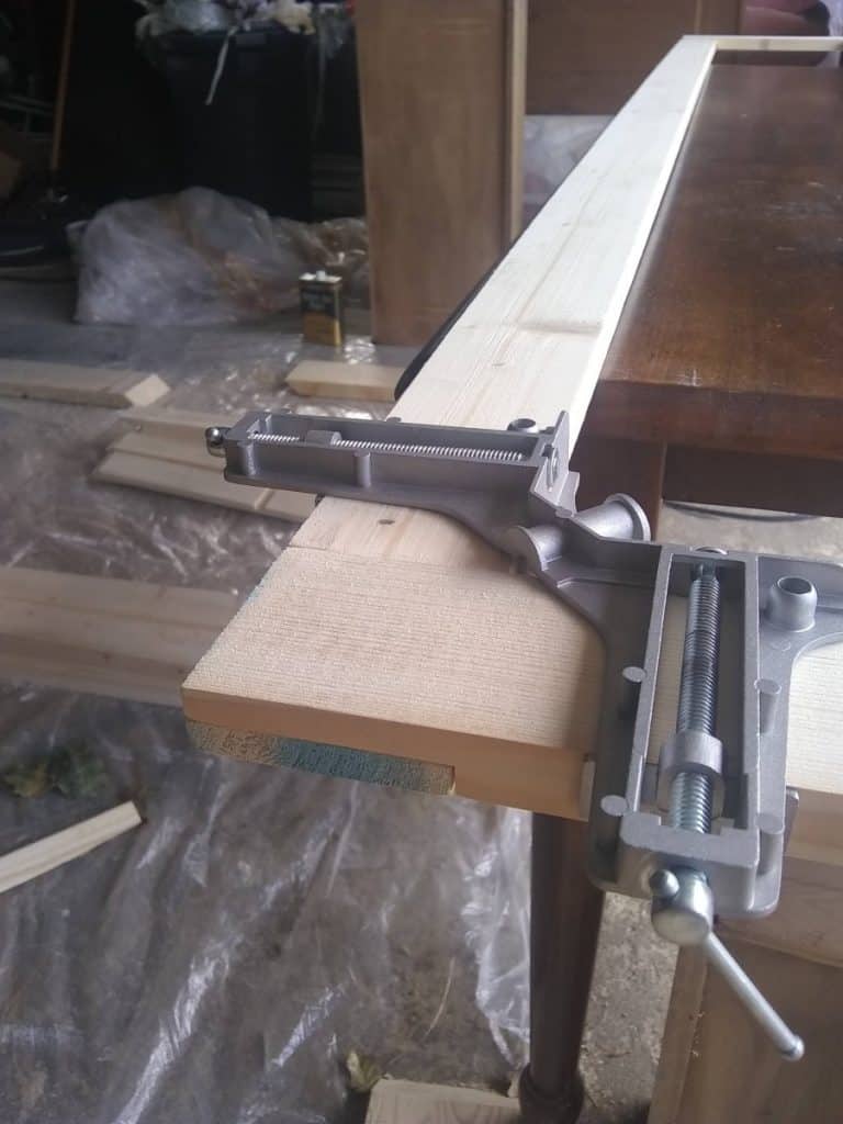 board clamped for custom gaming cabinet