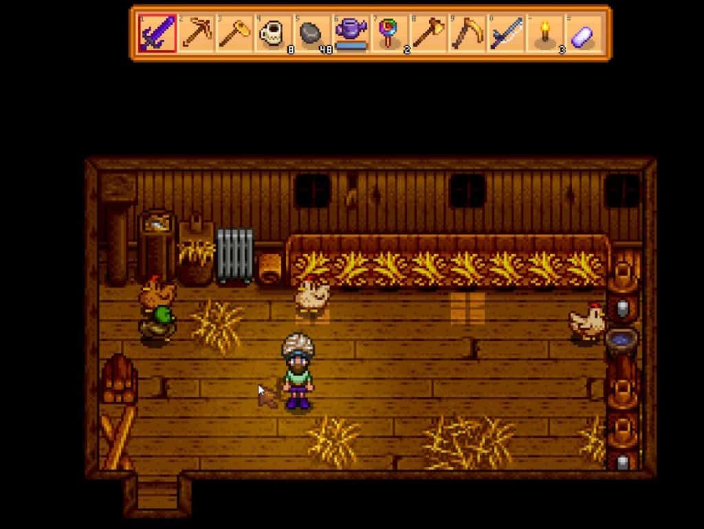 Stardew Valley inside chicken coop