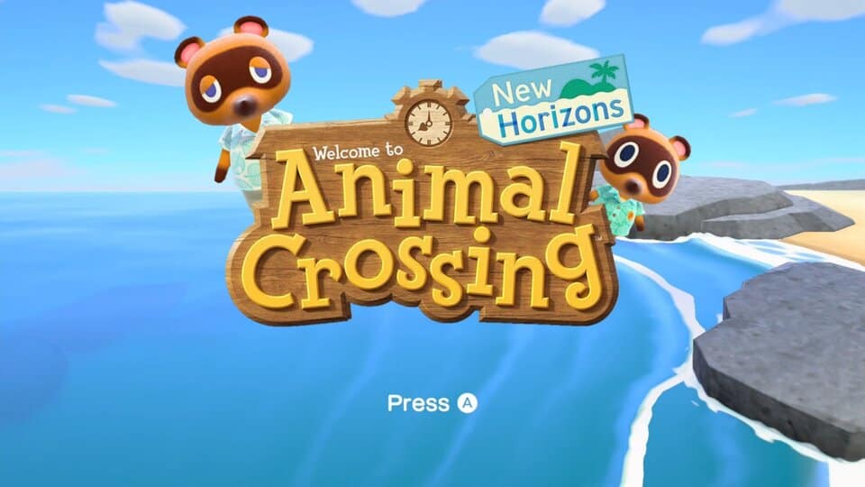 Animal Crossing start screen