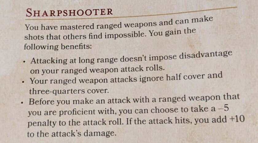 sharpshooter feat 5E D&D