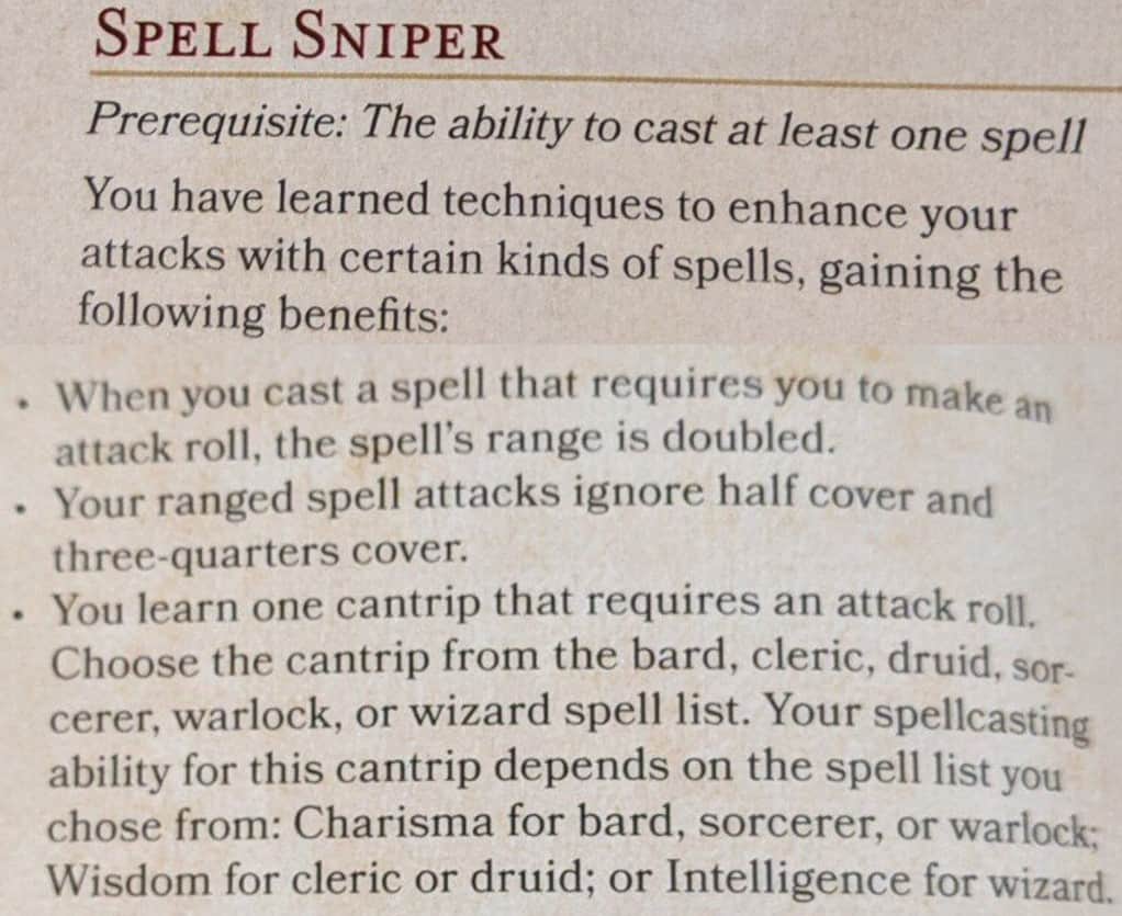 Spell Sniper 5E Feat