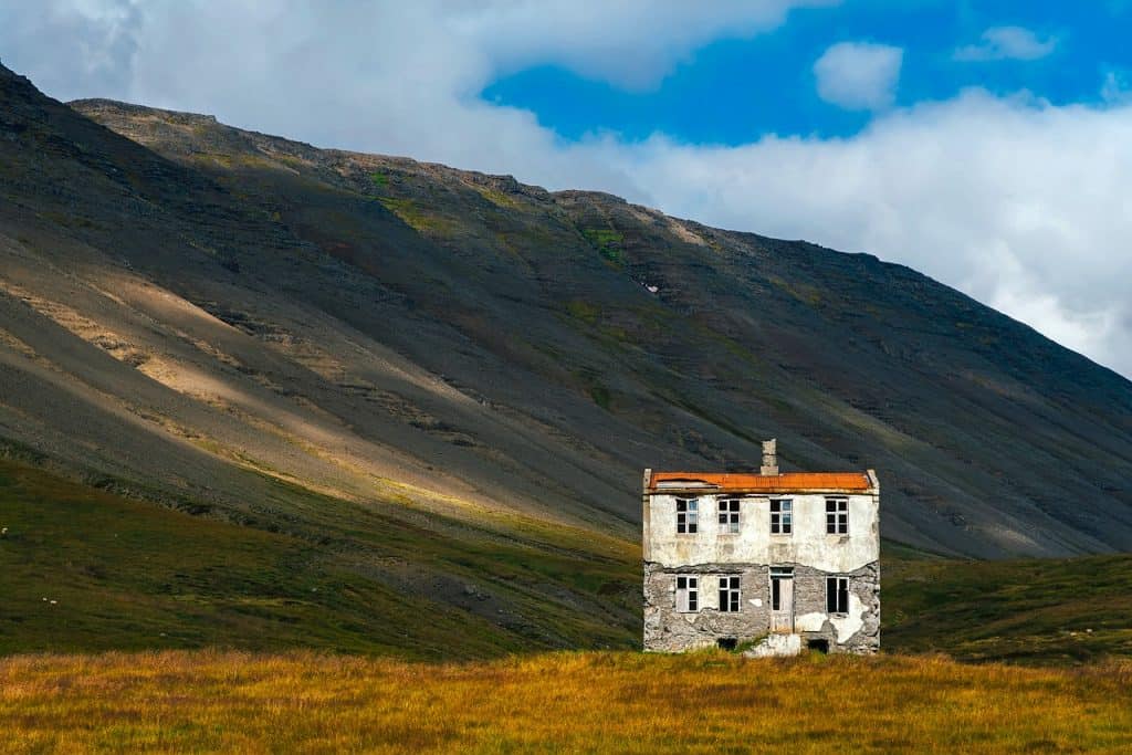 very rural isolated home