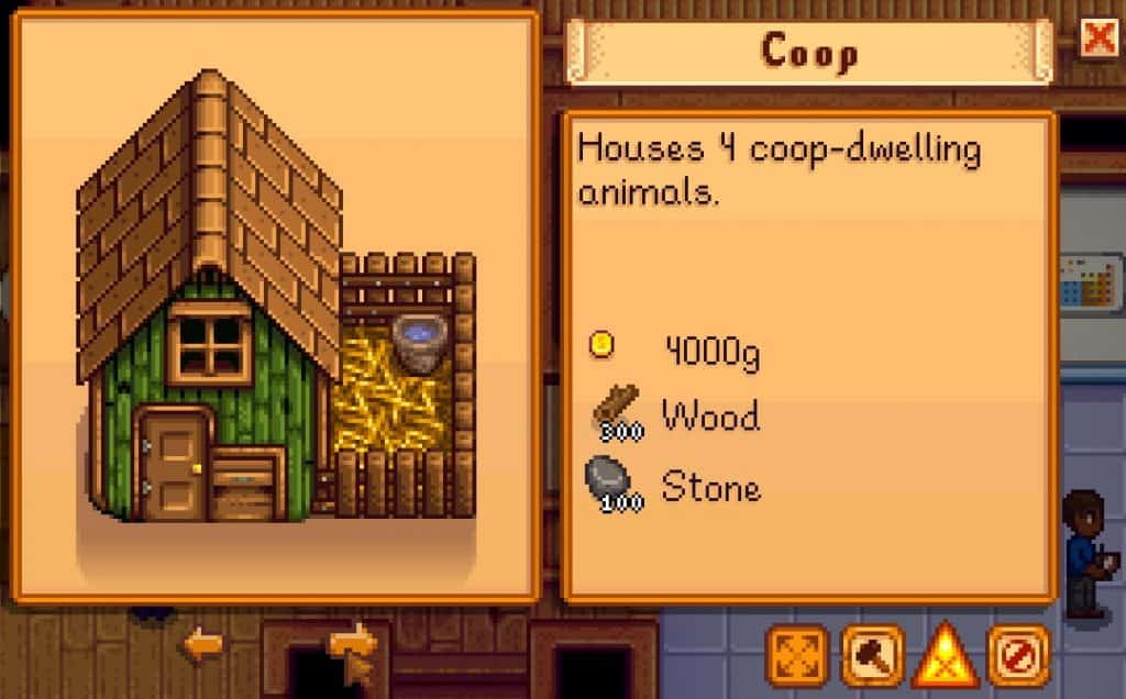 cost of coop stardew valley