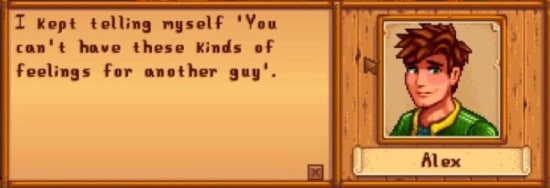 Stardew Valley Alex response to gay player