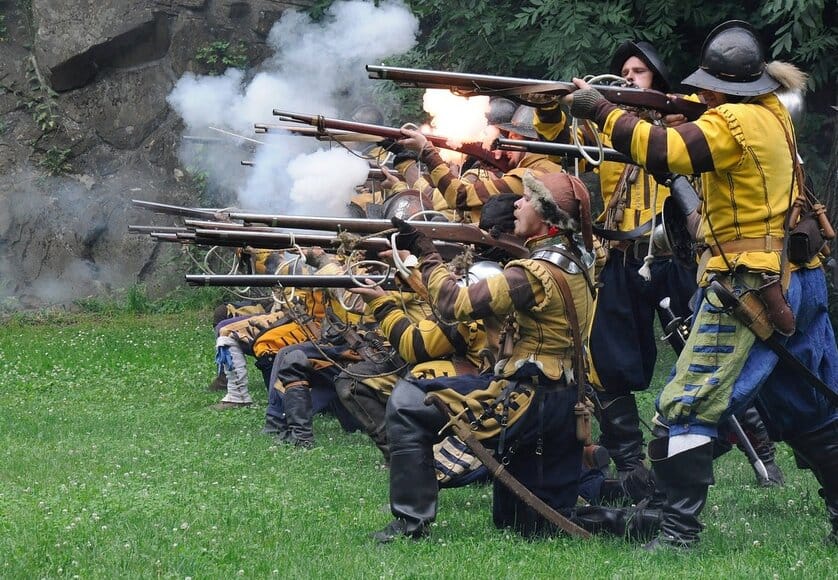 line of musket fighters