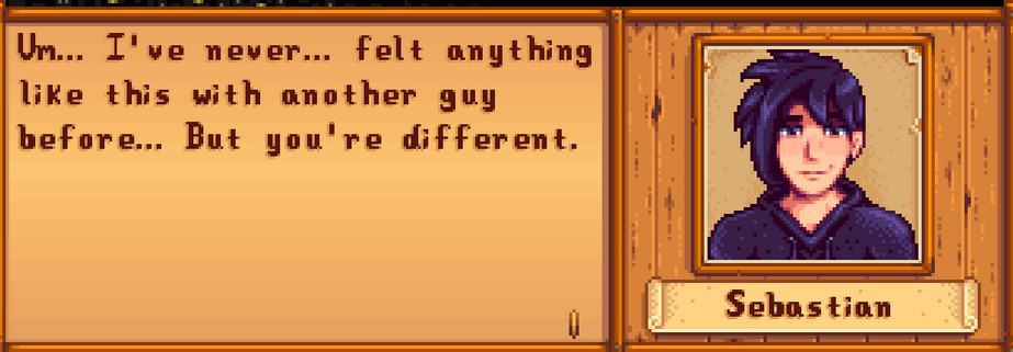 Stardew Valley Sebastian response to gay player