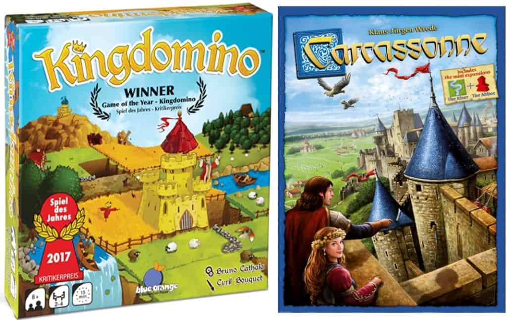King Domino and Carcassonne board games