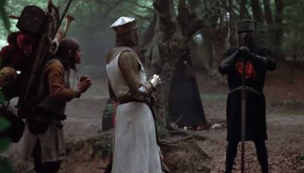 King Arthur vs black knight Monty Python