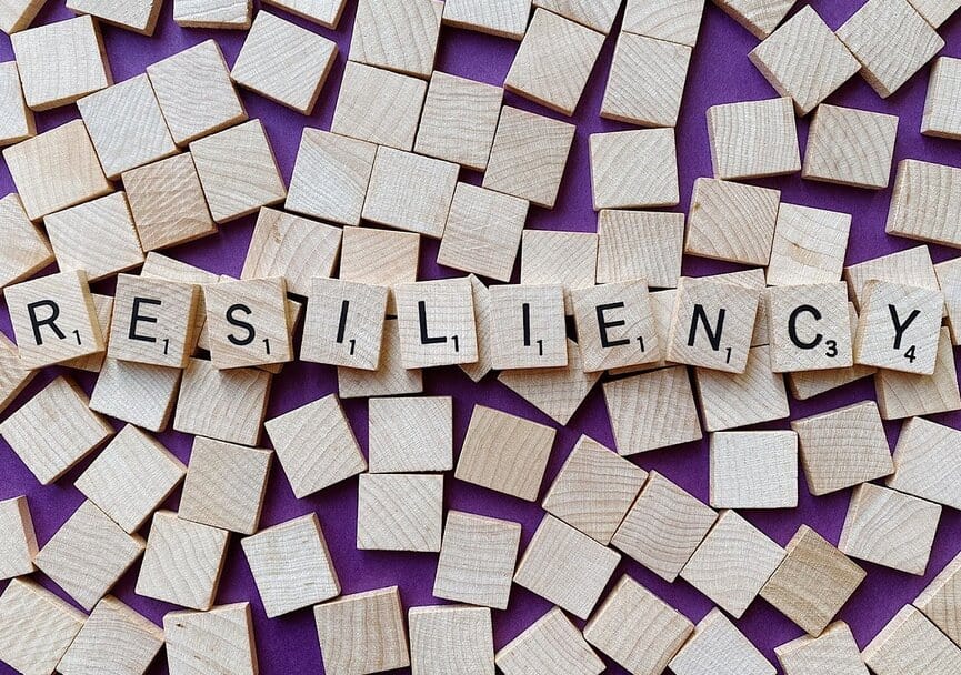 resiliency spelled in scrabble tiles