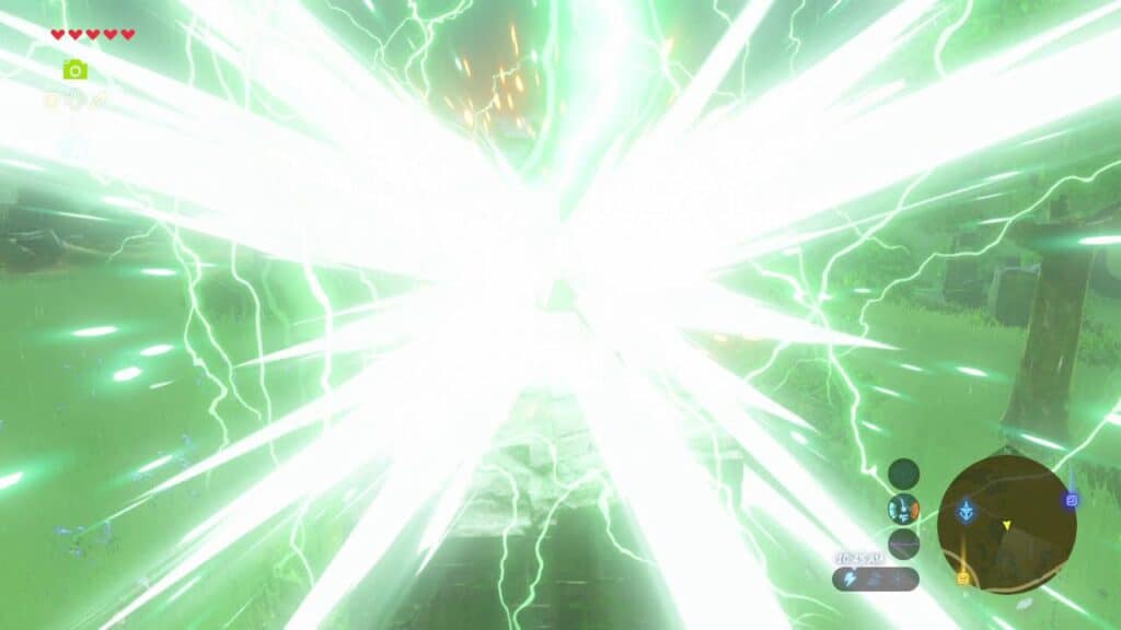 link getting hit by lightning botw