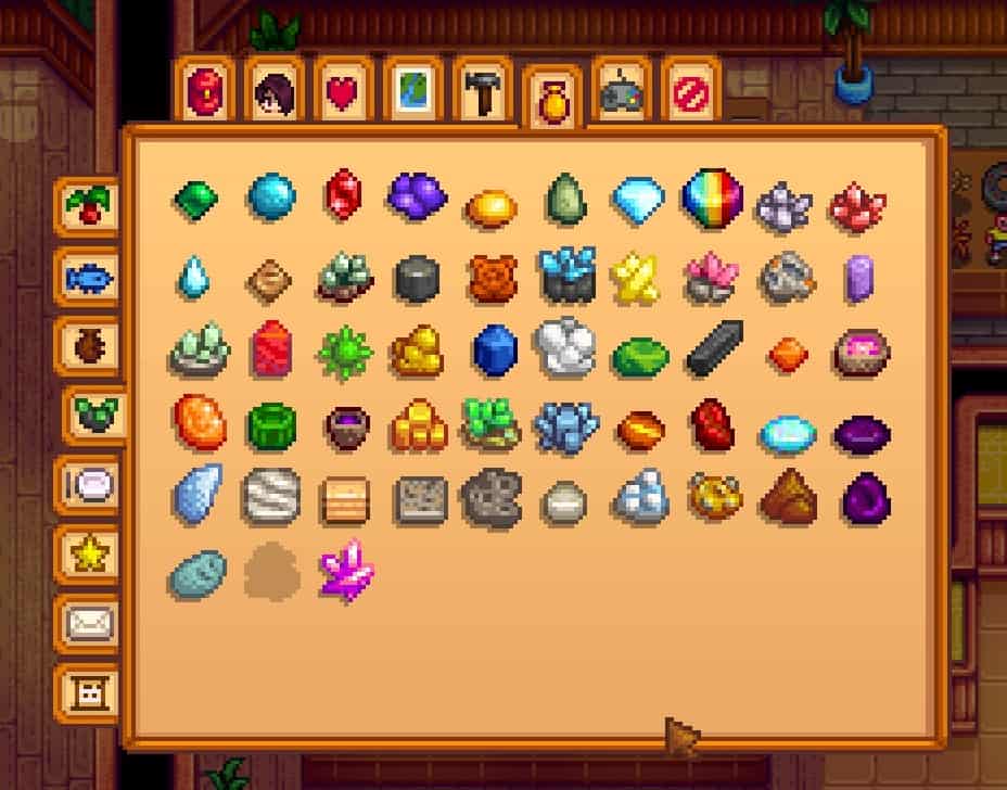 museum minerals Stardew