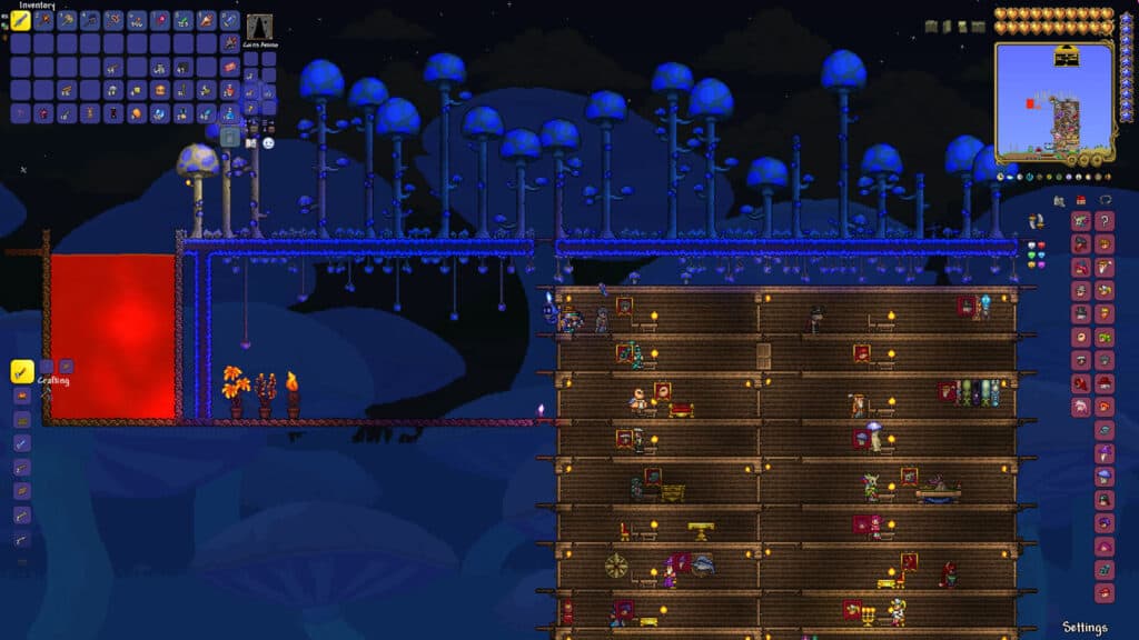 Terraria Truffle house and Mushroom Biome