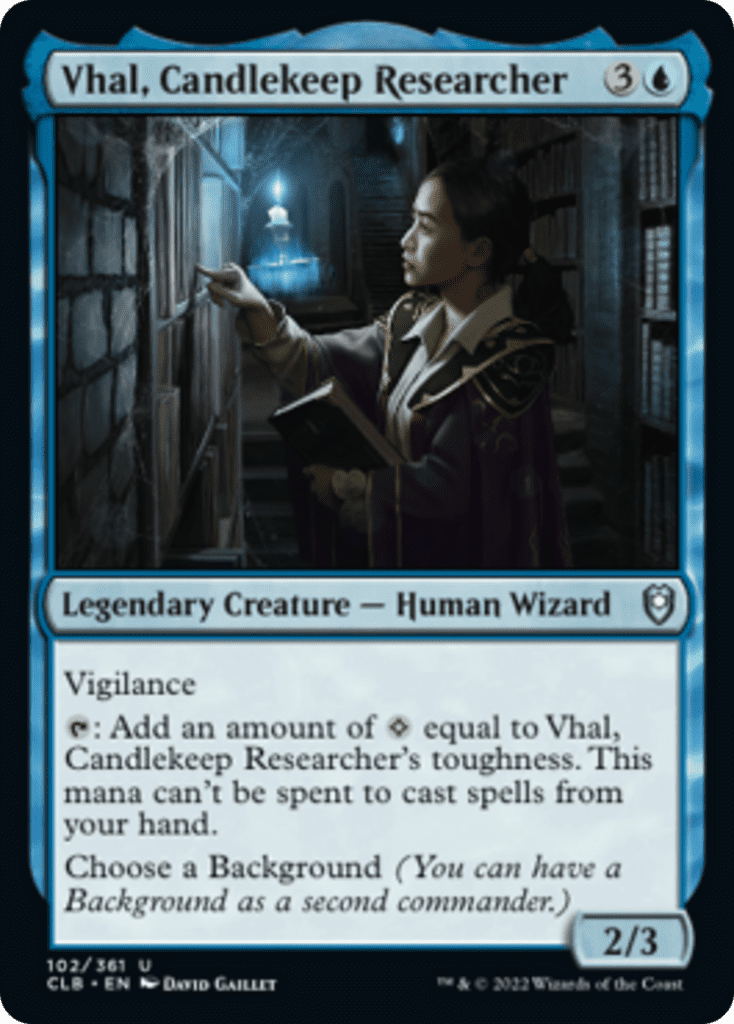 Vhal Candlekeep Researcher MTG card