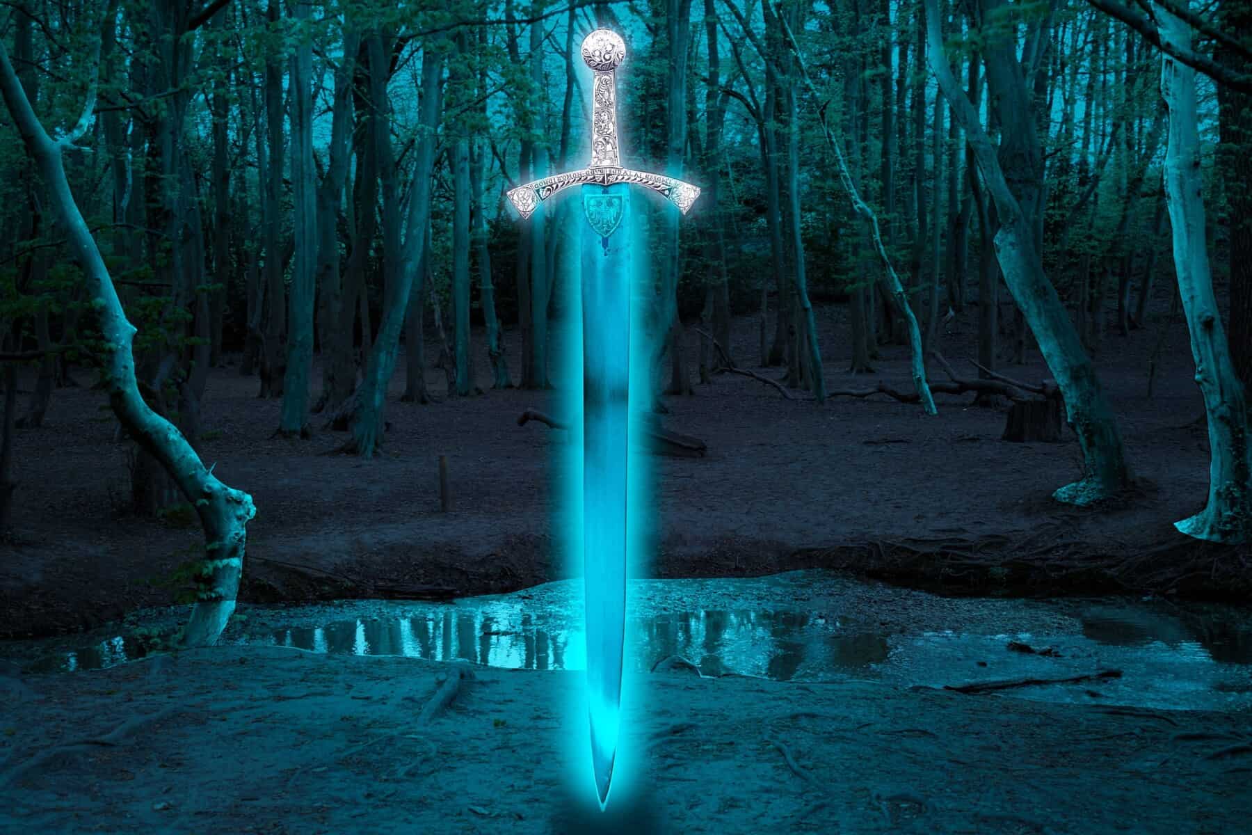 Magic aura on sword