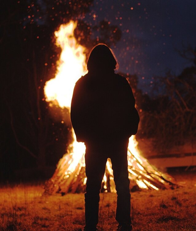 keeping guard around the fire