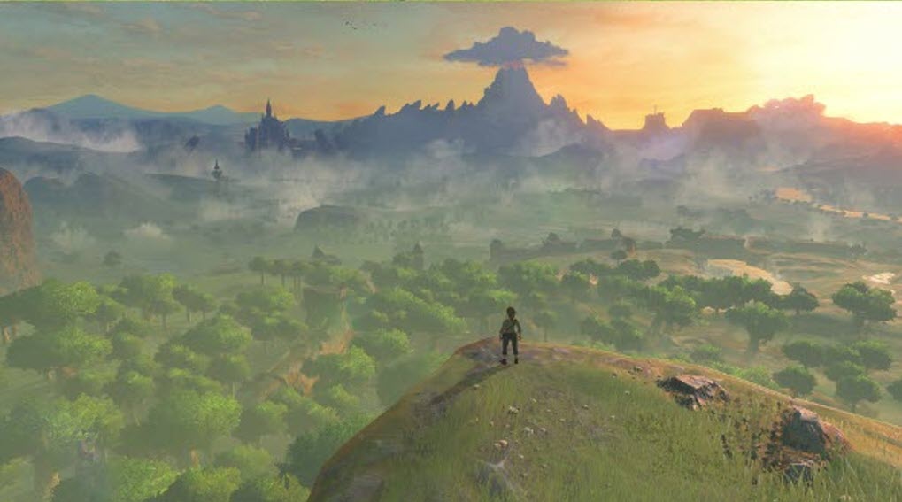 breath of the wild looking over forest valley