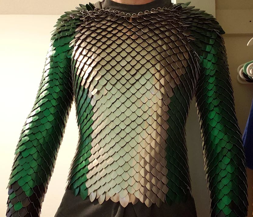 man wearing scale mail armor