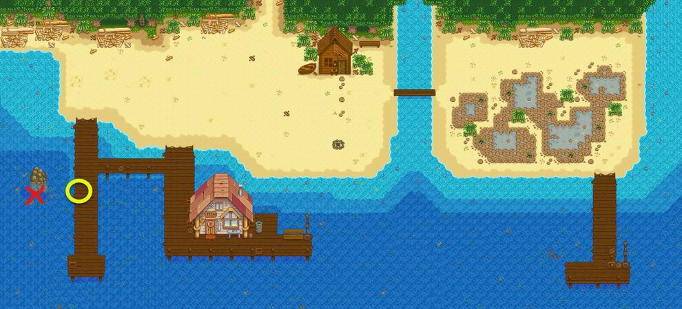 stardew valley beach best eel fishing spot