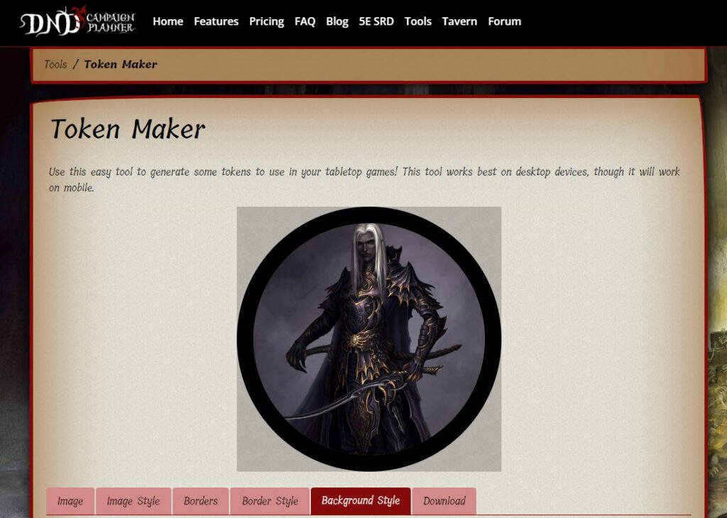 DnD Campaign Planner Token Maker