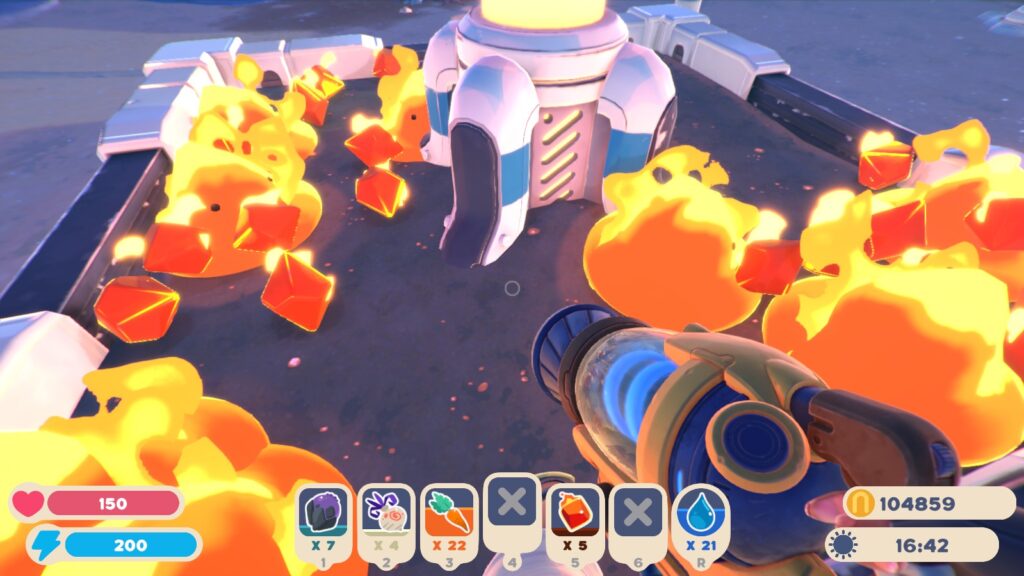 fire slimes and fire slime plorts in Slime Rancher 2
