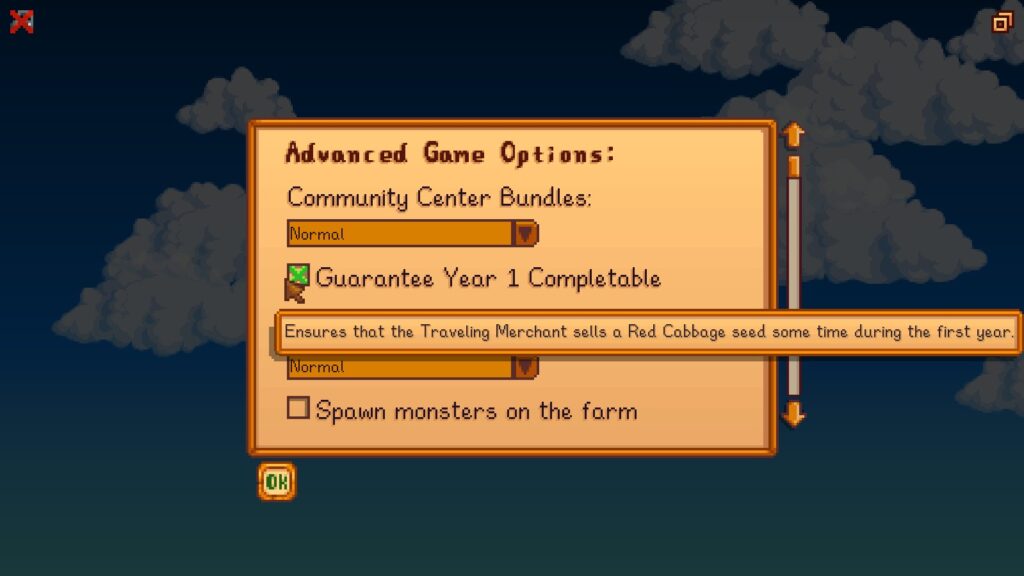 stardew valley community center settings