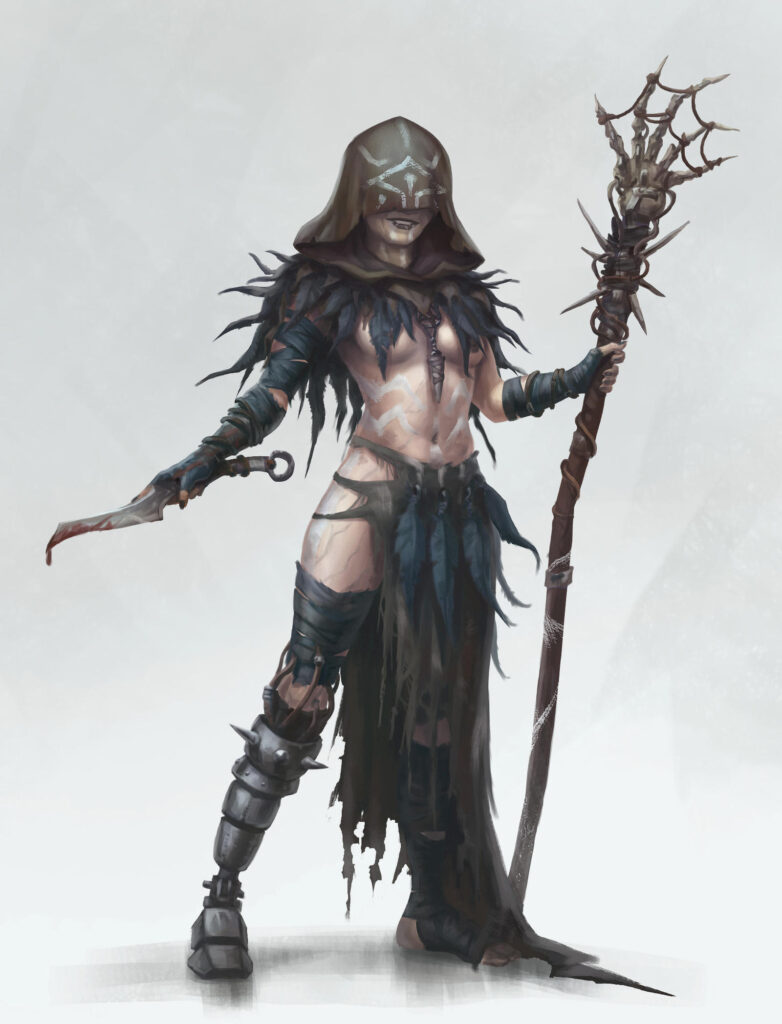 5E cultist seer with dagger and staff