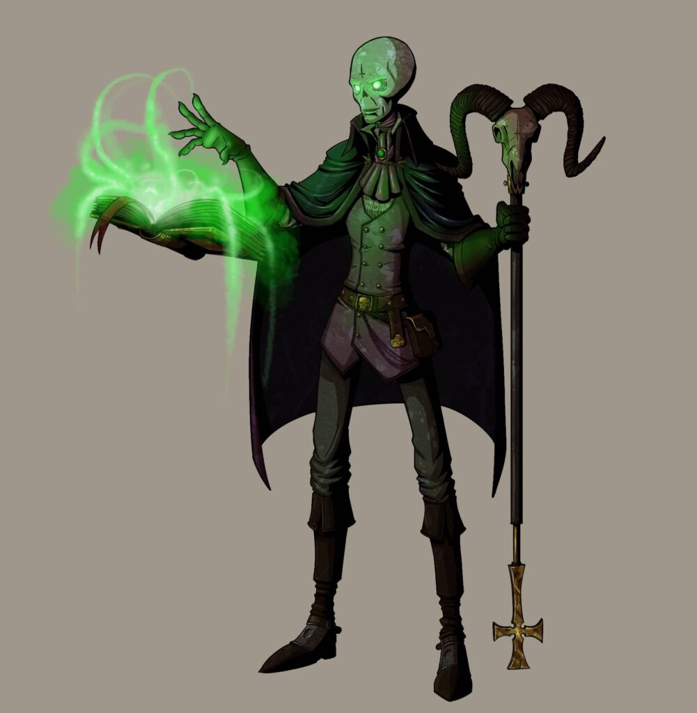 undead cultist summoner with magic book