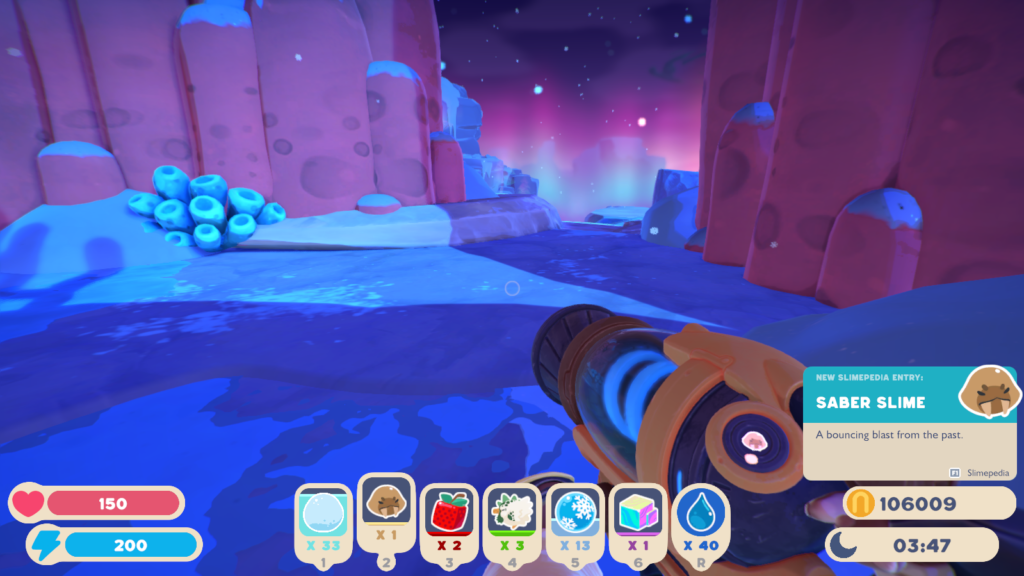 slime rancher two northern lights over snow