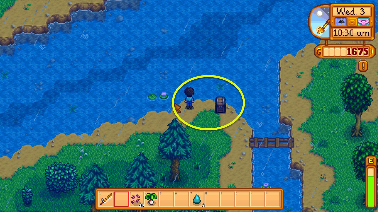 how to catch catfish in stardew valley best spot circled