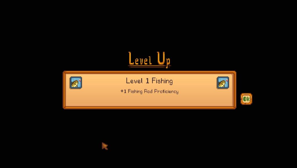 fishing skill level up screen stardew valley