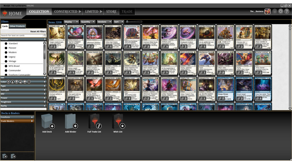 Magic the Gathering Online collection