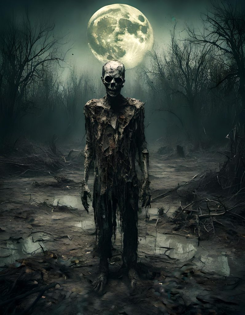 undead zombie full moon night