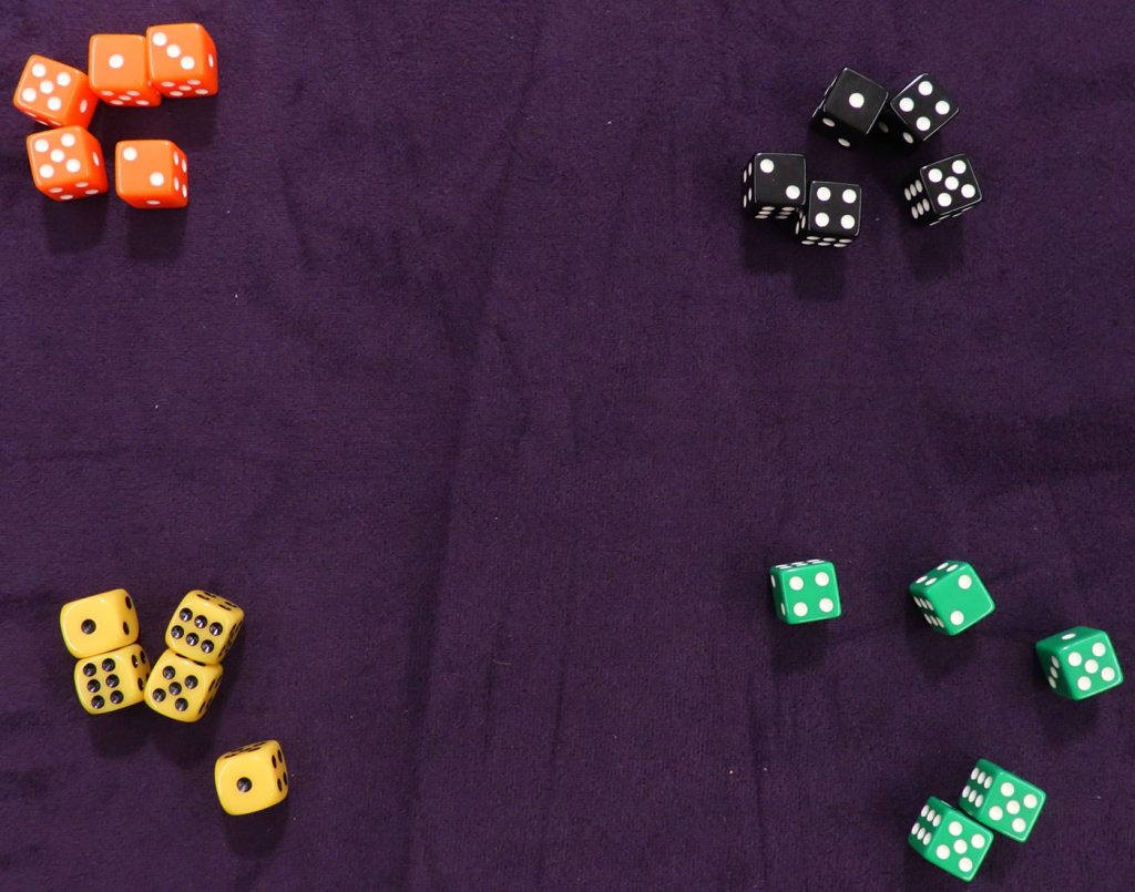 Scallwager revealed dice - seven 5s